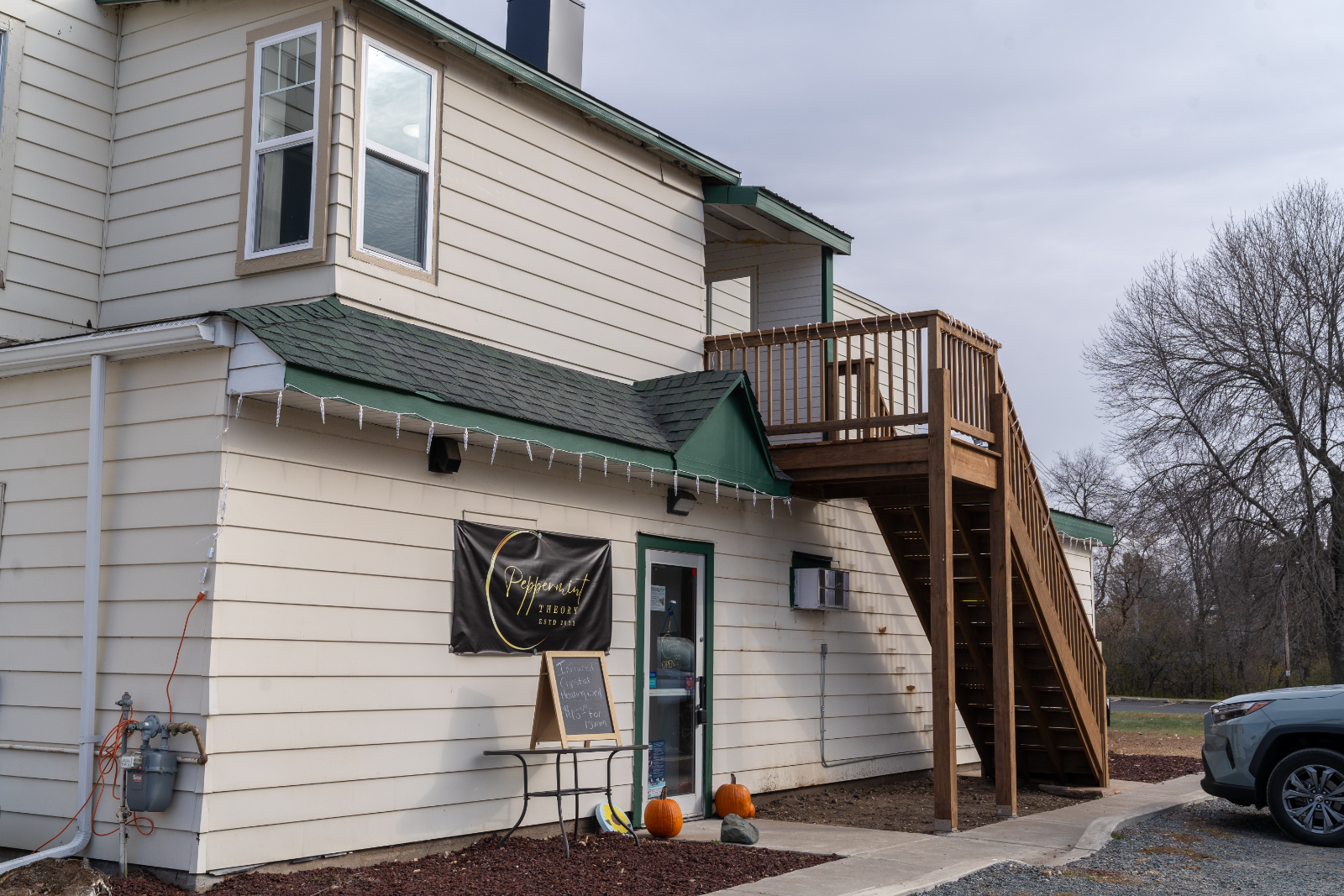The side entrance and staircase