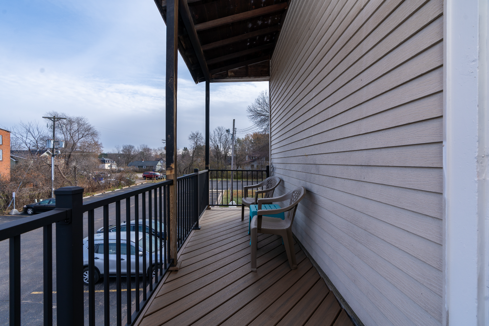 Private covered balcony